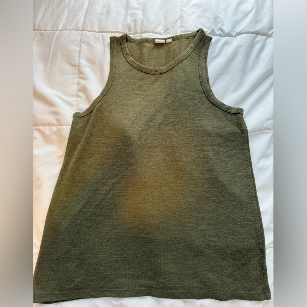 Gap Women’s Shell Tank Sleeveless Olive Green Top